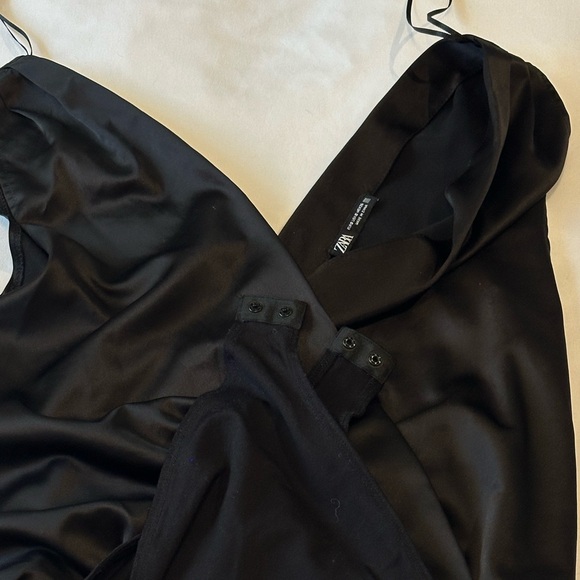 Zara Black Satin Bodysuit - Picture 2 of 3